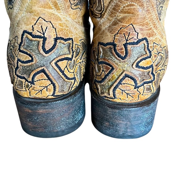 CORRAL Leather Rose & Cross Western Boots Cowgirl Women’s Size 7 FAST SHIPPING - Picture 2 of 14
